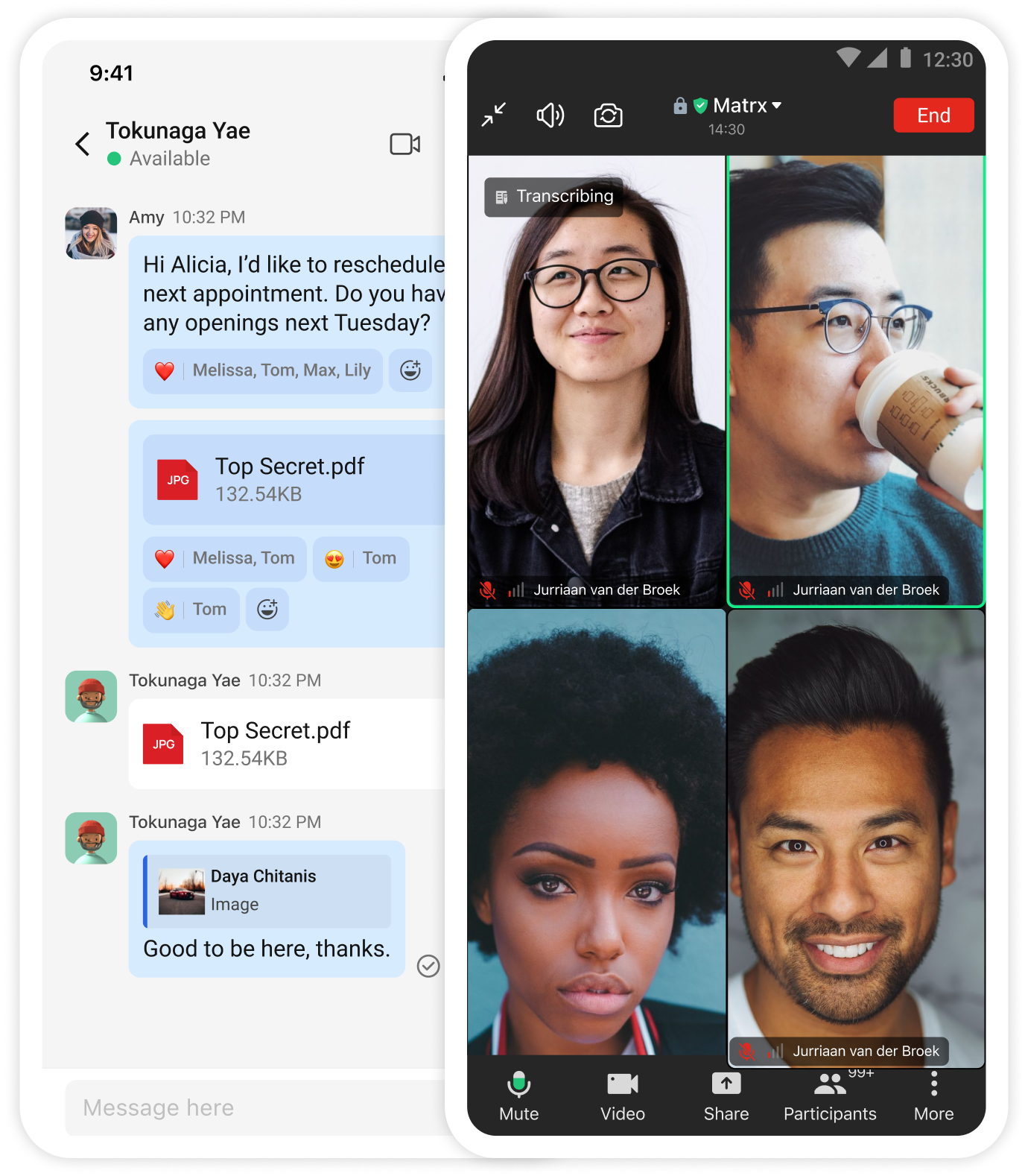 Download Matrx and start conference call on mobile